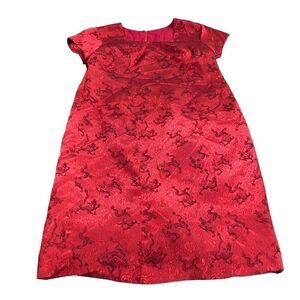 VTG OOAK DRAGONS!! Kill Bill Custom Made Kimono Silk T-Shirt Dress NYE Vixen RED